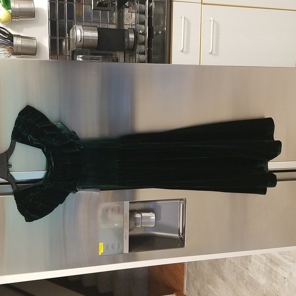 💕HILL HOUSE💕 The Akilah Nap Dress ~ Emerald Green Velvet Small S NWT - Picture 11 of 16